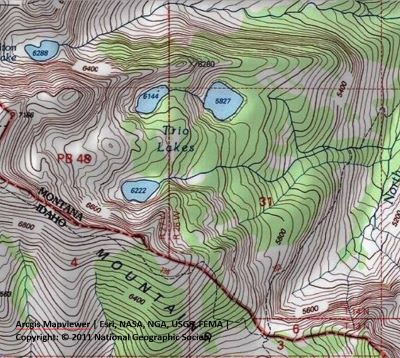 Middle Trio Lake Topo