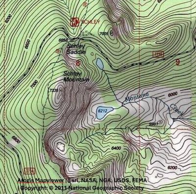 North Montana Lake Topo