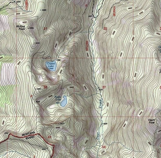 Crystal & Rudie Lake Topo