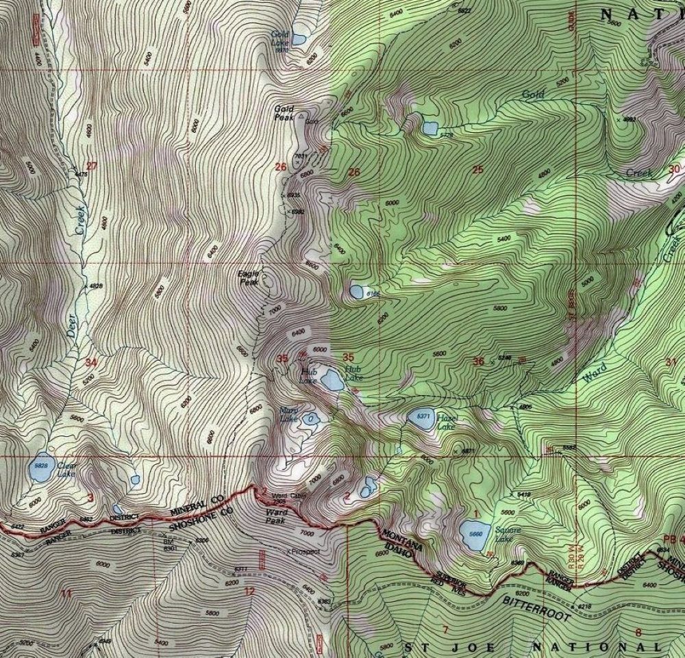 Ward Eagle Gold Peaks Topo
