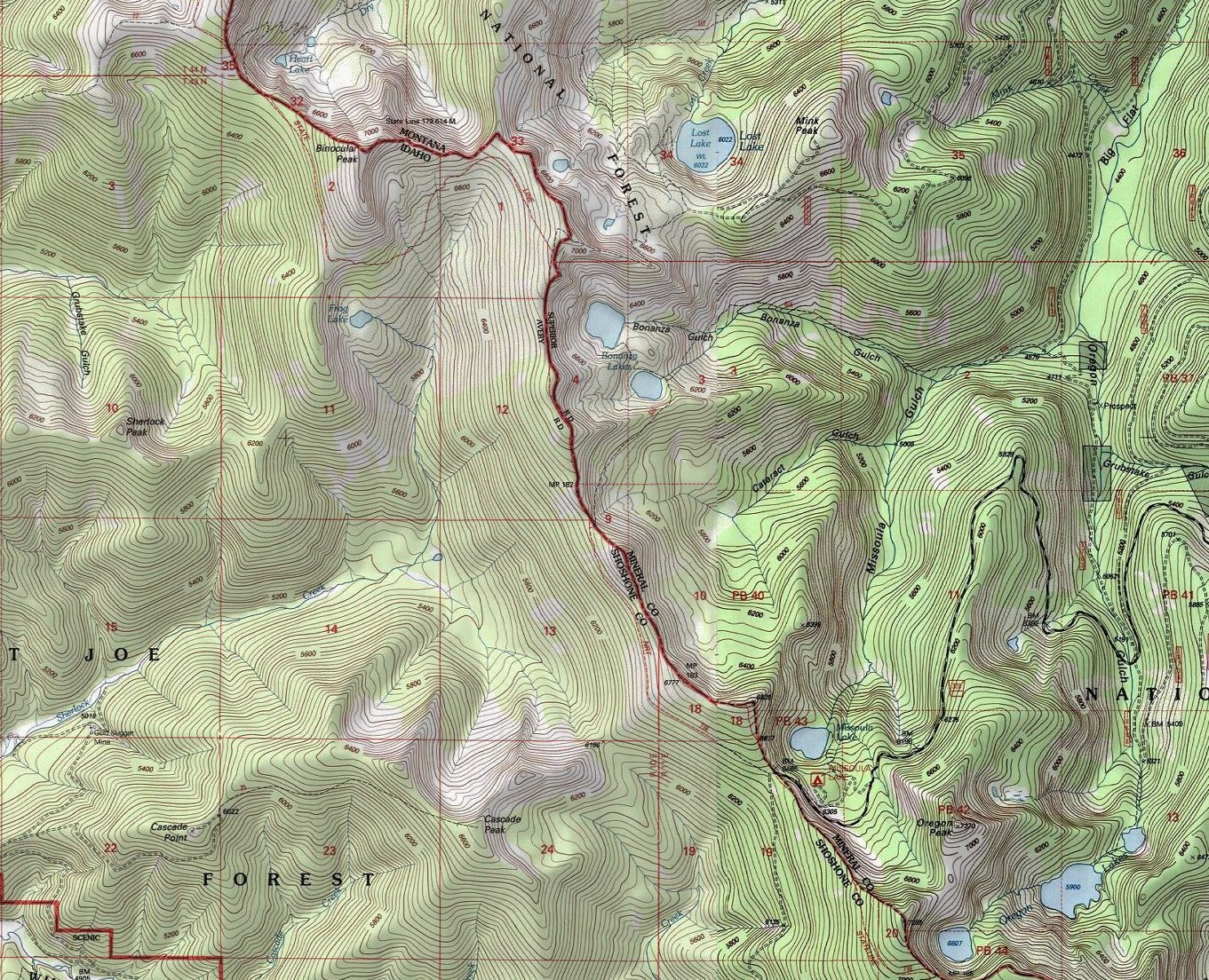Dry to Cedar Topo Map s