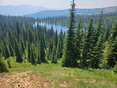 Kid Lake From Saddle Above Cedar Log