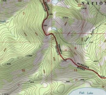 W Fork Fish Creek Lake 2 Topo