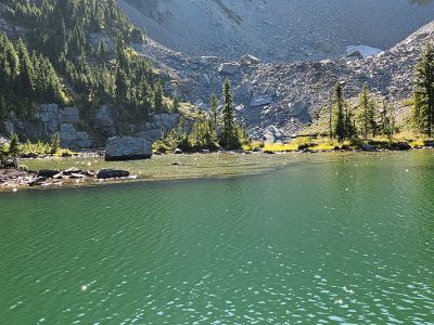 Arriving at Ward Peak Lake