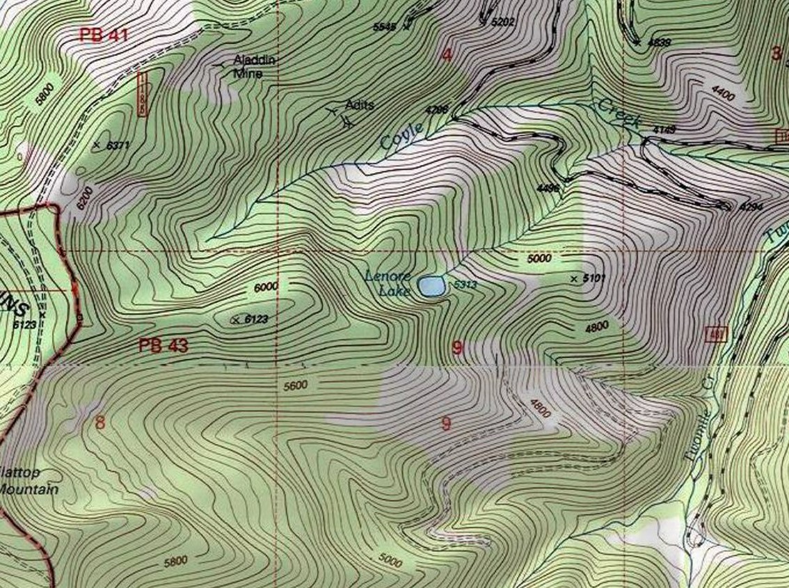Lenore Lake Topo