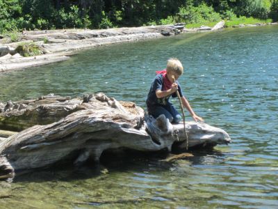 Travis on the Log