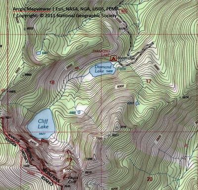 Cliff Lake Topo