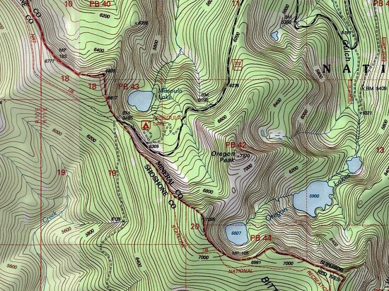 Missoula Lake Topo
