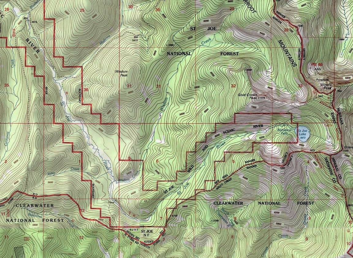 St. Joe Lake Topo