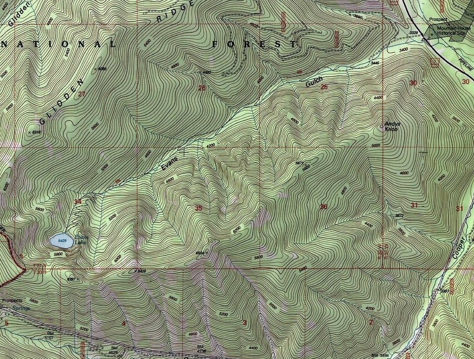 Evans Lake Topo