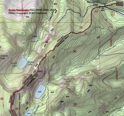 Blossom Lakes Topo